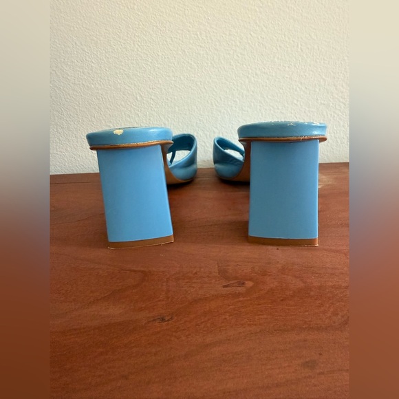 Zara Women's Sky Blue Leather Mules - Picture 4 of 7